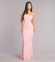 Audrina Glitter Strapless Mermaid Formal Dress