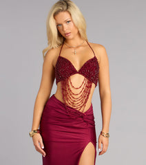 Nicki Beaded Fringe Mermaid Formal Dress