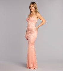 Averie Floral Lace Strapless Mermaid Dress