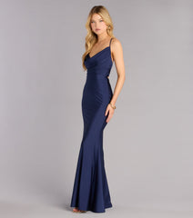 Tara Formal Satin Lace-Up Mermaid Dress