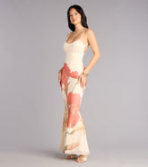 Soft Spoken Stunner Floral Mesh Maxi Dress
