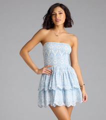 Pretty Plans Eyelet Tube Dress
