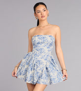 Sweet Blooms Floral Lace-Up Mini Dress