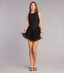 Just Add Heels Lace Skater Mini Dress