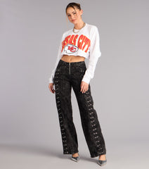 Ultra Game NFL Kansas City Chiefs Crop Sweatshirt