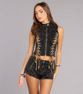 Desert Nights Lace-Up Moto Vest