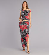 Wild Instinct Zebra Floral Skirt