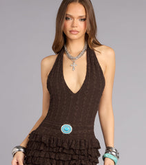 Desert Flirt Lace Halter Romper