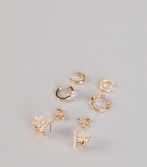 Pretty Extras Three-Pack Earring Set