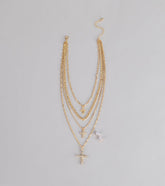 Stacked Shine Necklace And Earrings Set