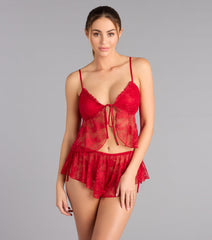 Ruffle Me Darling Lace Camisole Top