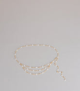 Delicate Glow Pearl Chain Belt