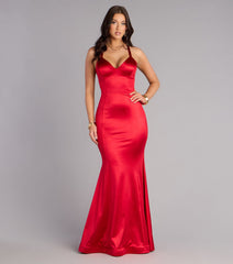 Macie Satin Open Back Mermaid Formal Dress