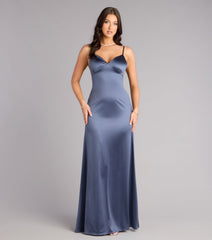 Casey Satin Low Back Mermaid Formal Dress