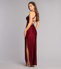 Rey Lace-Up Column Formal Dress