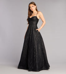Cathy Glitter A-Line Formal Dress
