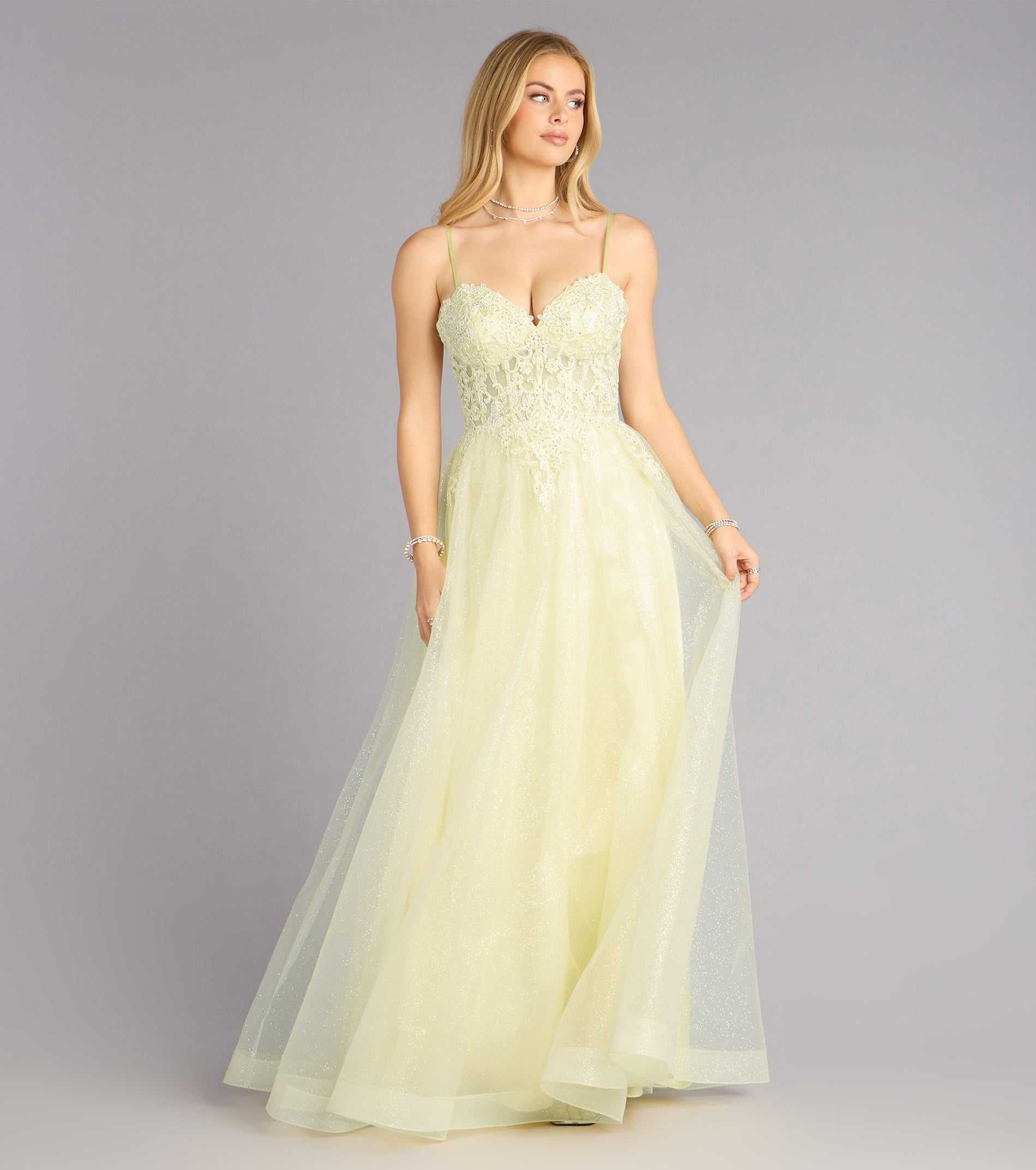 Lexi Glitter Corset A-Line Ball Gown