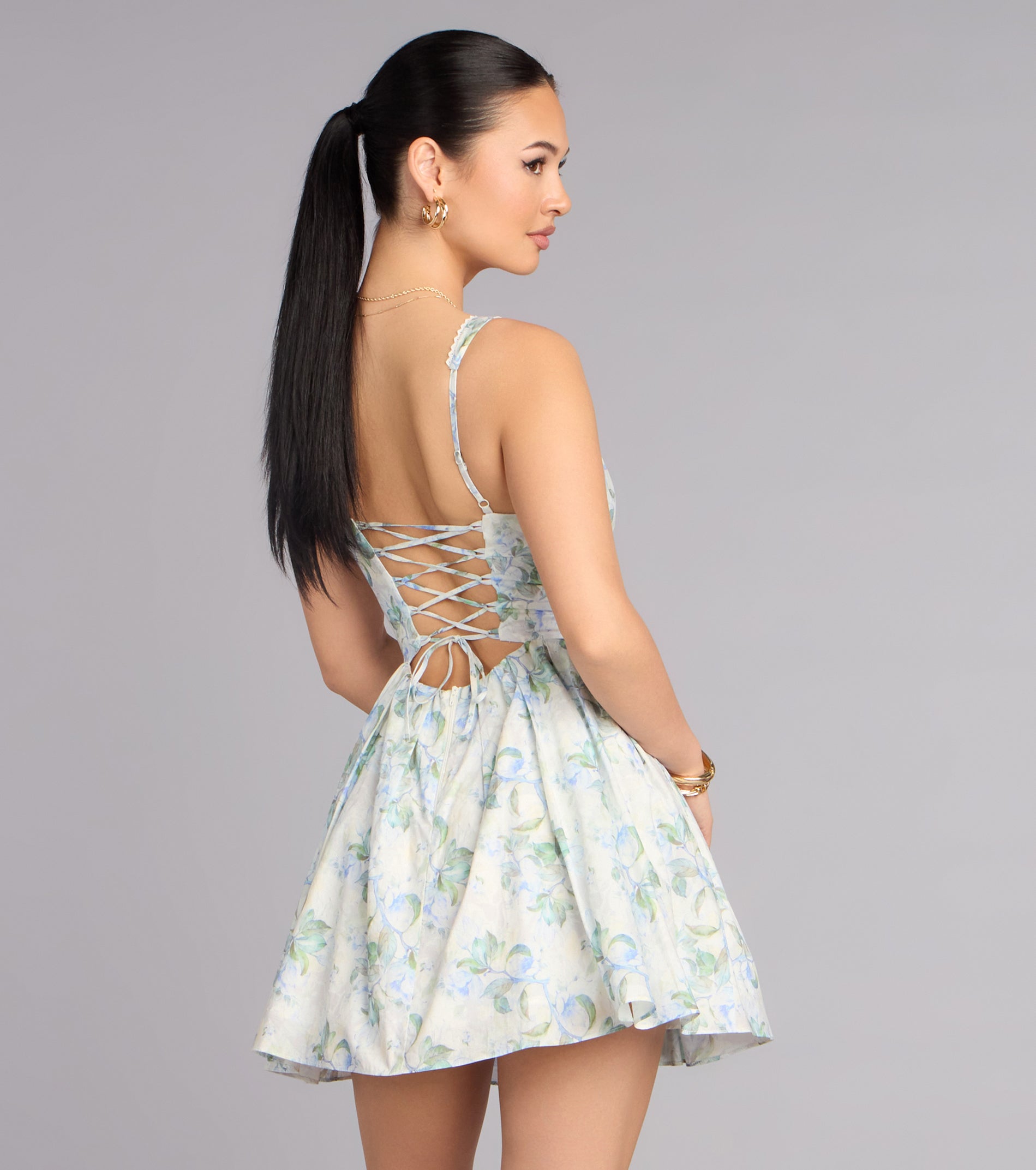 Caught In Bloom Skater Mini Dress