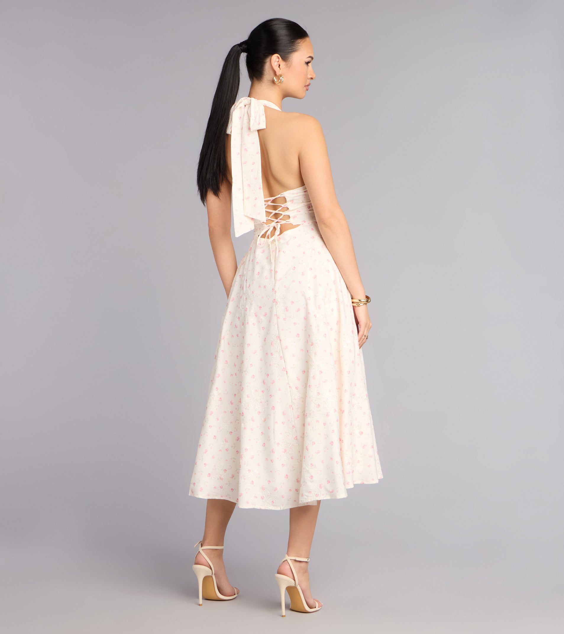 Brunch Bloom Floral Butterfly Midi Dress