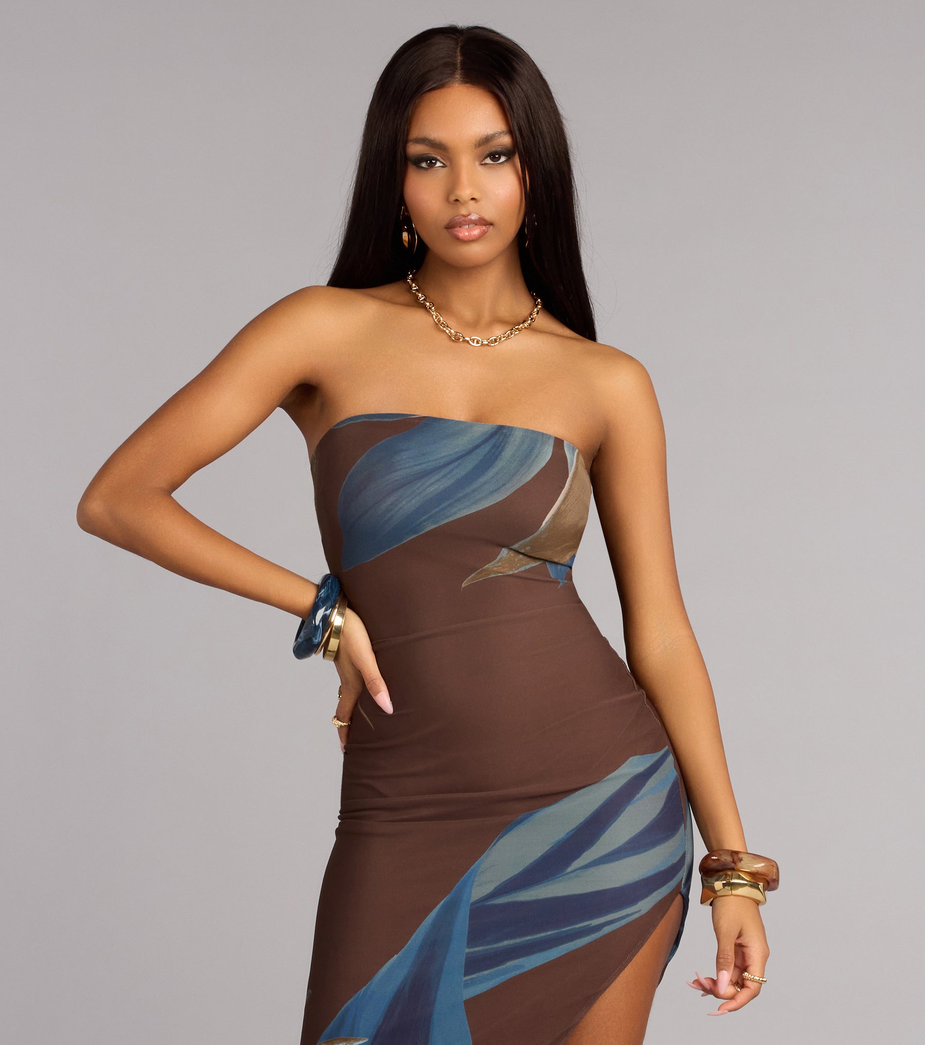 Out Of Office Abstract Maxi Dress
