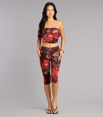 Wild Bloom Leopard And Floral Print Tube Top