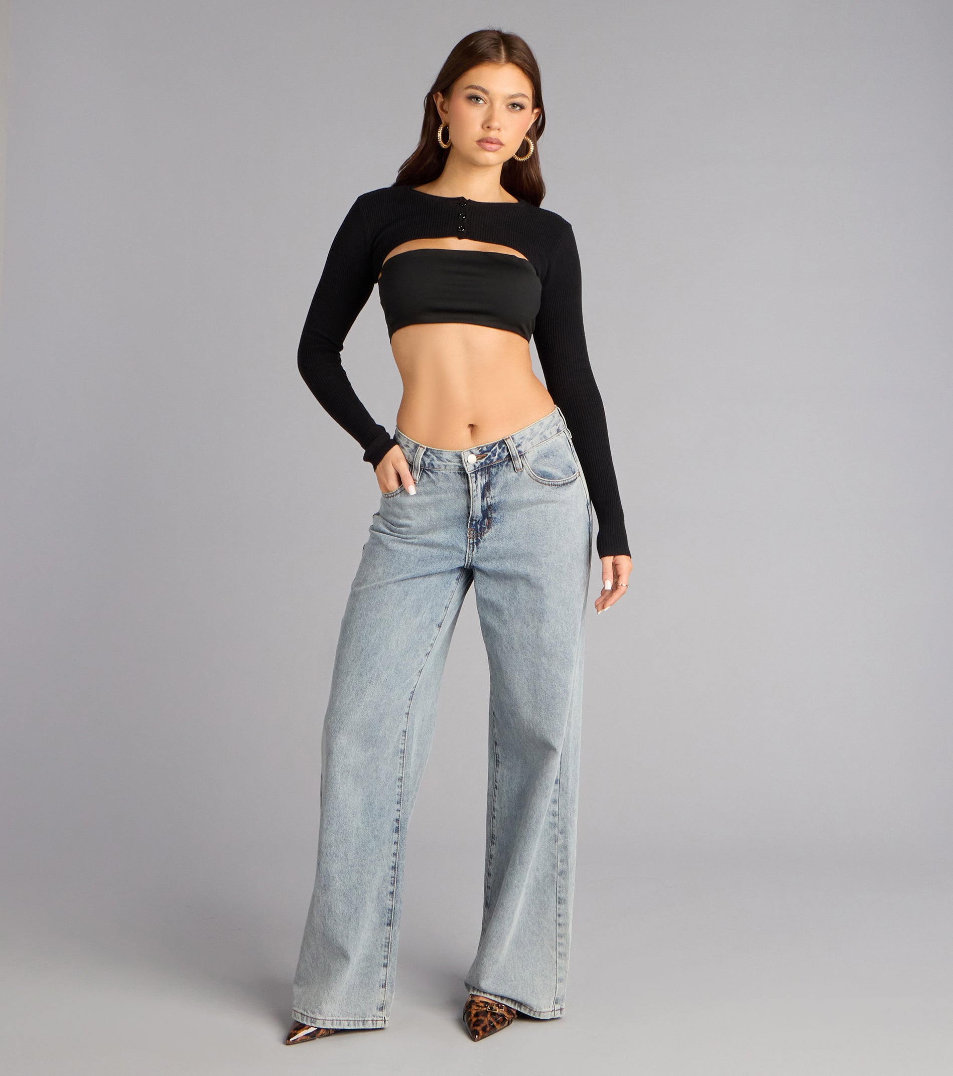 Level Up Ribbed Knit Long Sleeve Topper