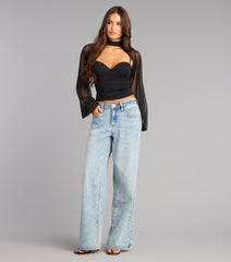 Sheer Drama Mesh Long Sleeve Topper