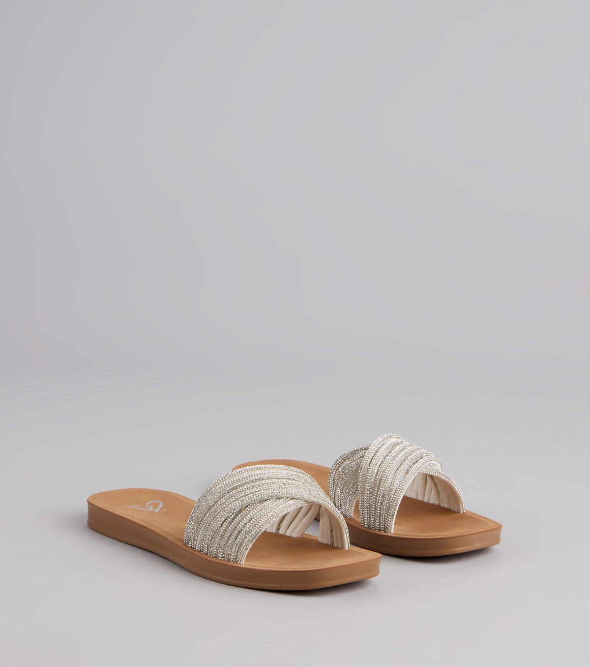 Shimmer Steps Rhinestone Slide Sandals