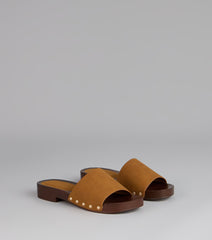 Easy Does It Wood Sole Slide Sandals