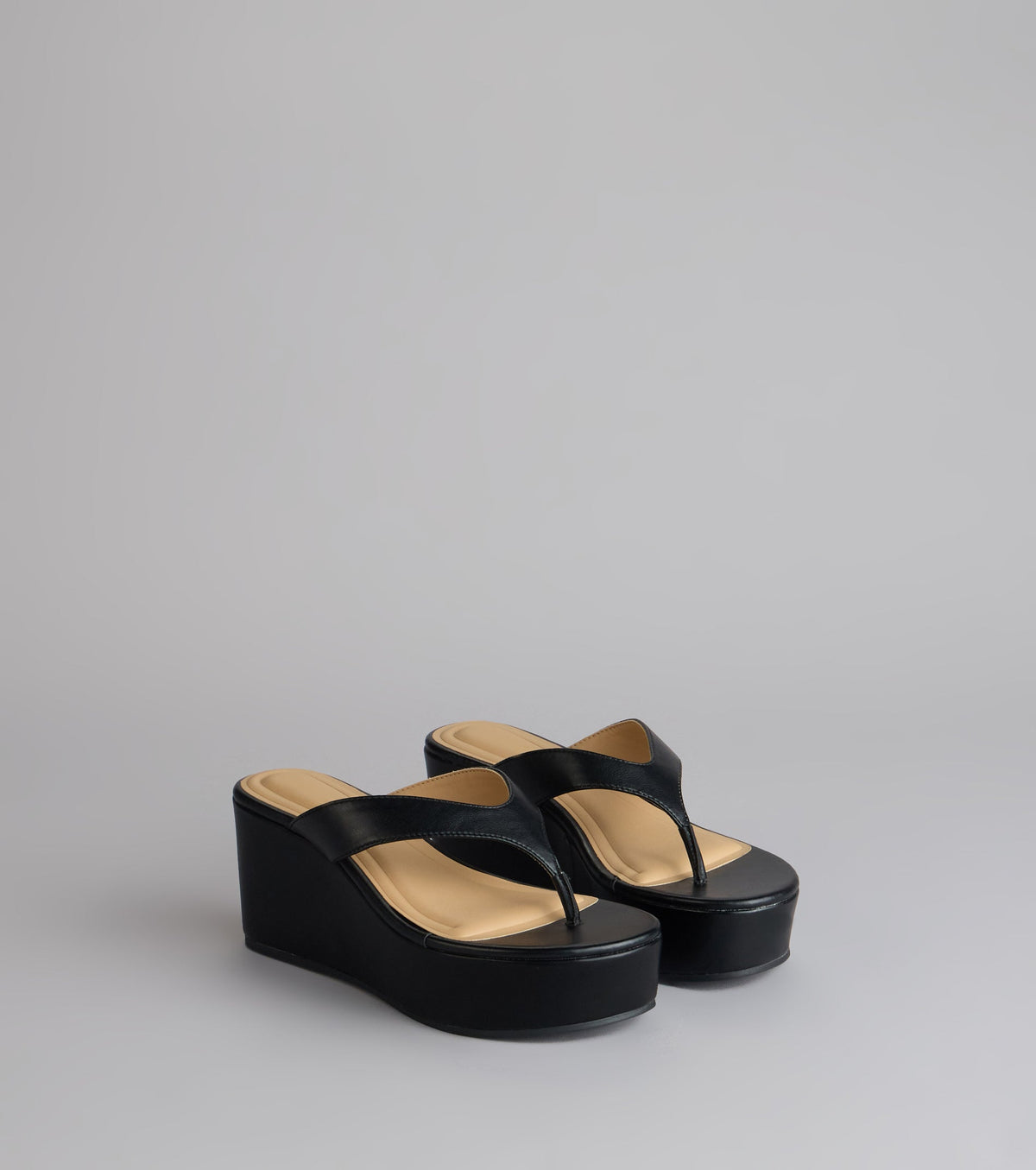 Elevated Thong Platform Wedge Sandals